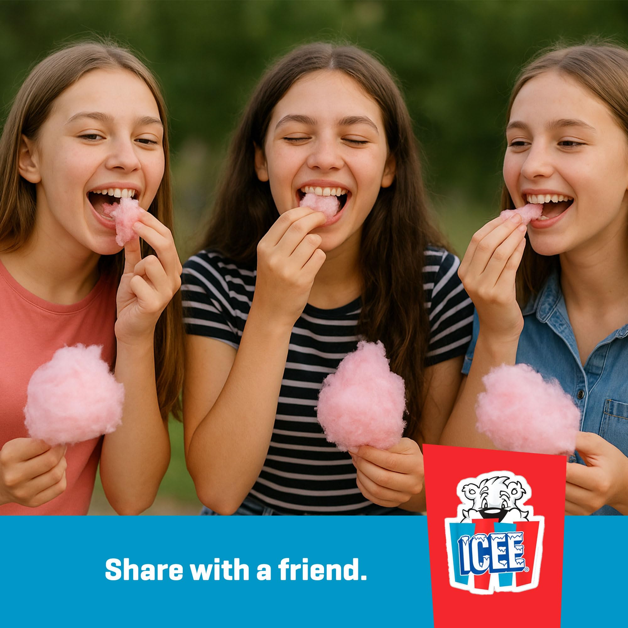 ICEE Cotton Candy - Sweet Carnival Treat, Fluffy & Airy Snack, Perfect for Kids & Adults, Bucket with Handle, Great for Parties, On-the-Go Snacking