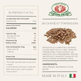 Rustichella d'Abruzzo Organic Buckwheat Tortiglioni, Grano Saraceno, Gluten-Free Pasta with Distinct Flavor, Artisan from Italy, 8.8 oz