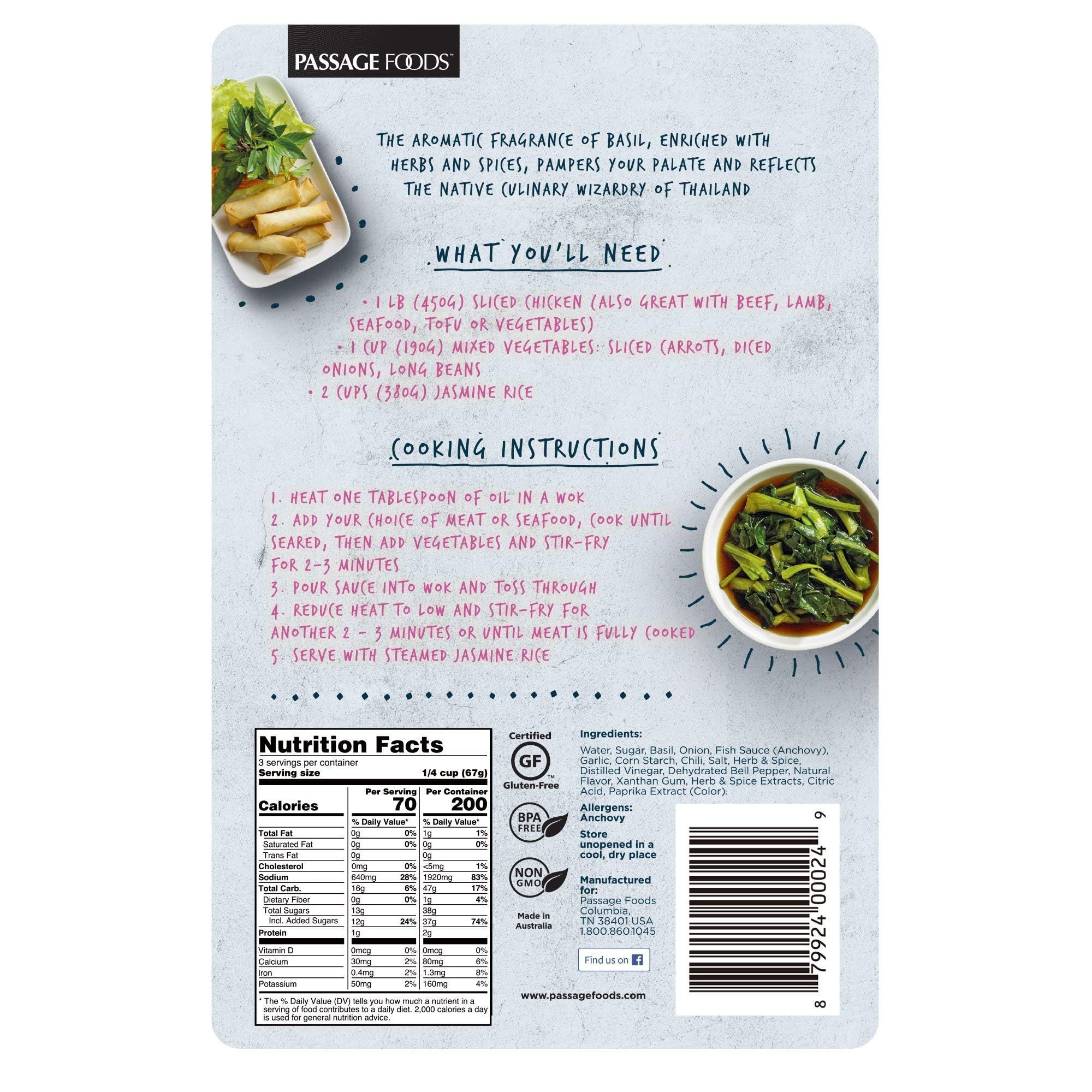 Passage Foods Stir-Fry Sauce Thai Basil & Sweet Chili - 7 fl oz