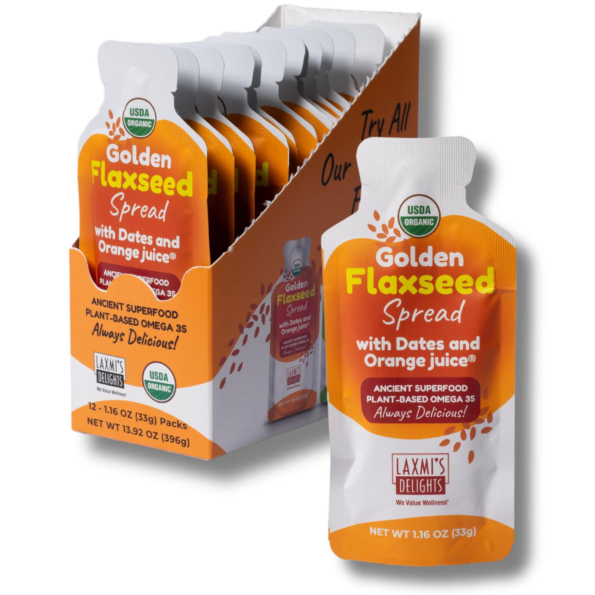 Laxmi’s Delights Golden Flaxseed Sweet and Spicy Simmer Sauce with Dates and Orange Juice - Easy Meal Prep | Organic, Vegan, Gluten Free, Dairy free