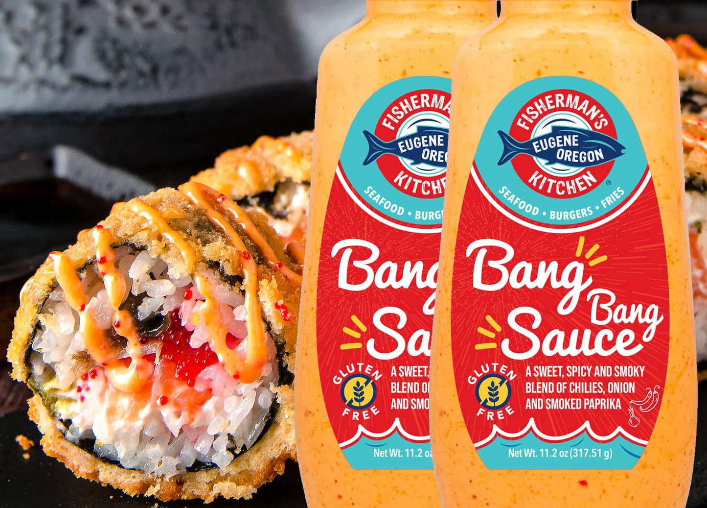 Fisherman's Kitchen Premium Bang Bang Sauce (2 Pack) An Addictive, Creamy Sweet Chili Mayo Dip, Shrimp and Chicken, Delicious Bold Drizzle for Fries