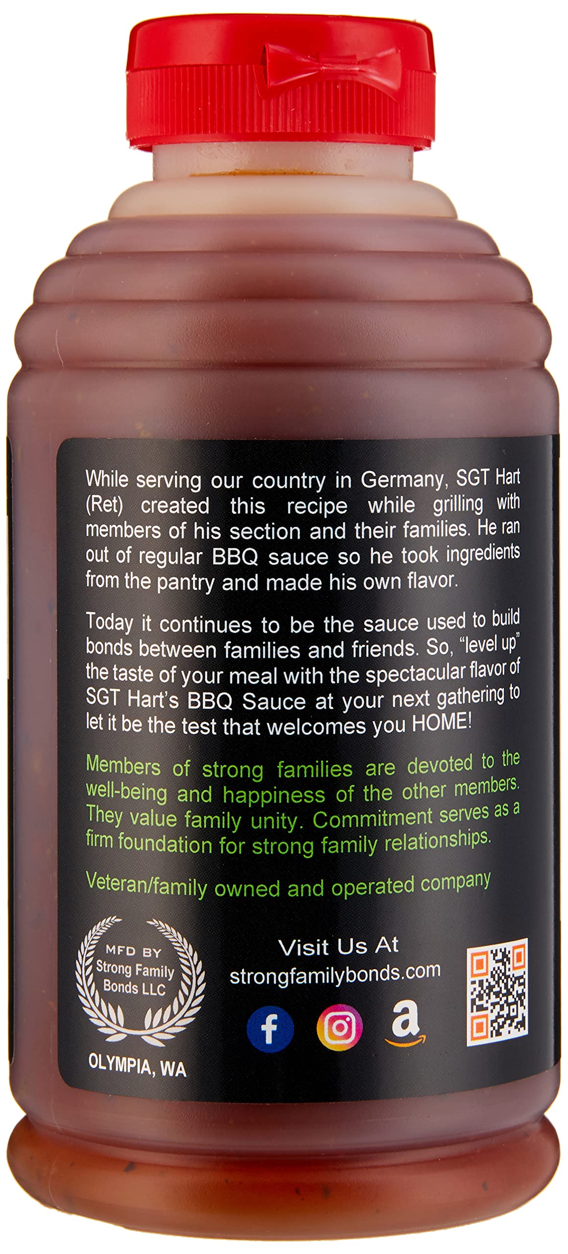 SGT. Hart’s Habanero BBQ Sauce, Spicy Smoky Flavor, 22.04 OZ Bottle, Premium Small Batch Barbecue Sauce for Wings, Chicken, Beef, Pork, Seafood