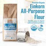 Grand Teton Ancient Grains - 100% Organic All-Purpose Einkorn Flour, Einkorn Flour Organic & Non-GMO, Einkorn Flour, Rich in Vitamins & Minerals