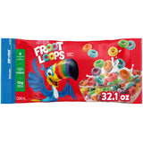 Kellogg's Froot Loops Breakfast Cereal, Good Source of Fiber, 15g Whole Grains, 32.1 oz