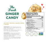 GIN GINS Original Ginger Chews - Natural Fresh Ginger Candy by The Ginger People - Individually Wrapped Healthy Candy - Original Flavor - Large 1 lb