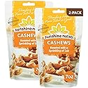 Sunshine Nut Company Whole Roasted Lightly Salted Cashews, Sprinkling of Salt Flavor, 2 Pack, 7 oz. Each, Gluten Free, Peanut Free and Vegan