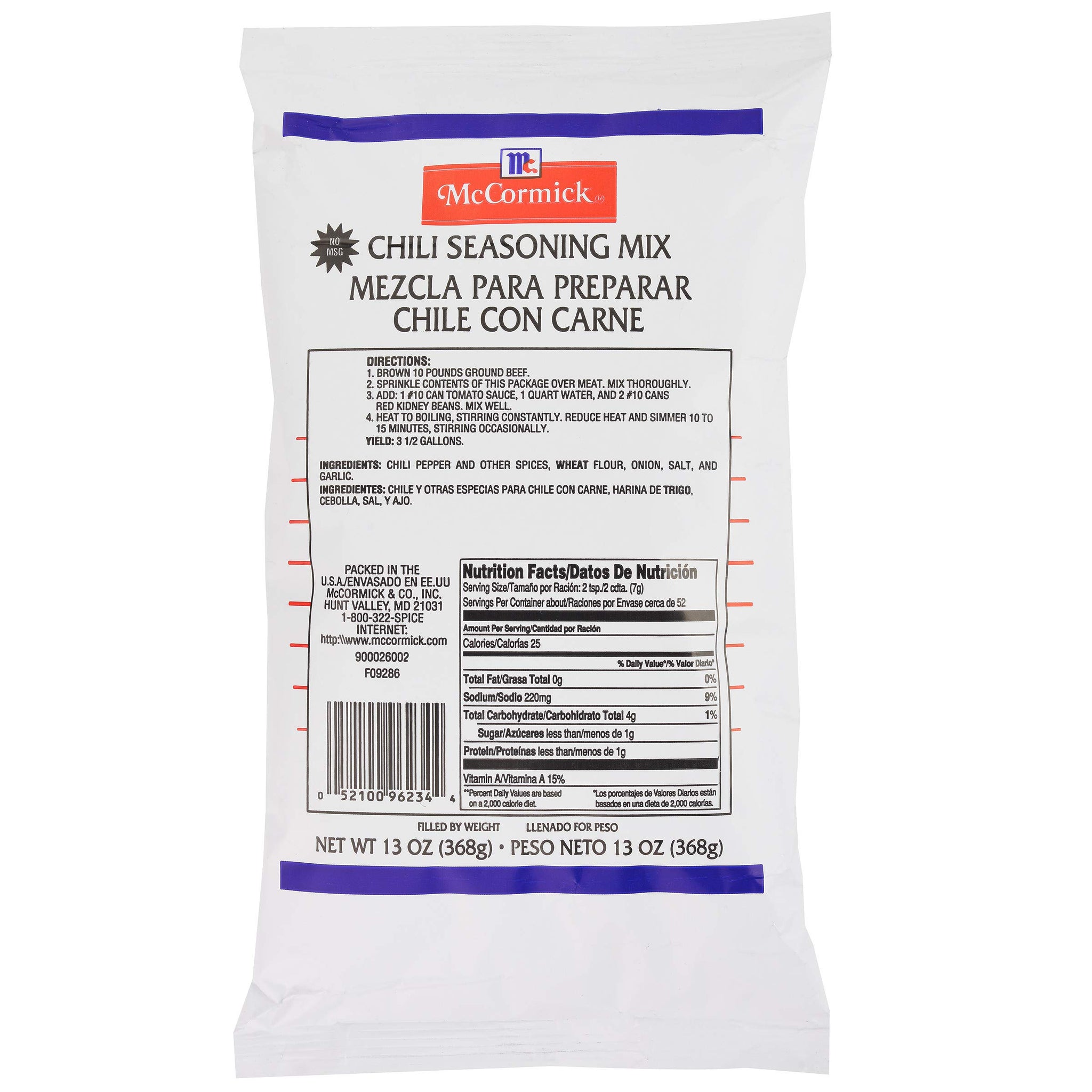 McCormick Culinary Chili Seasoning Mix, 13 oz - One 13 Ounce Pouch of Original Chili Seasoning Mix, Best for Chili, Queso Dip, Enchiladas and More