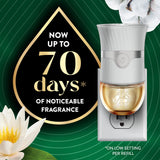 Air Wick Vibrant Plug In Scented Oil Refill, Infused with Essential Oils, Plug In Air Fresheners for Home, Cotton & White Lotus, 4 ct