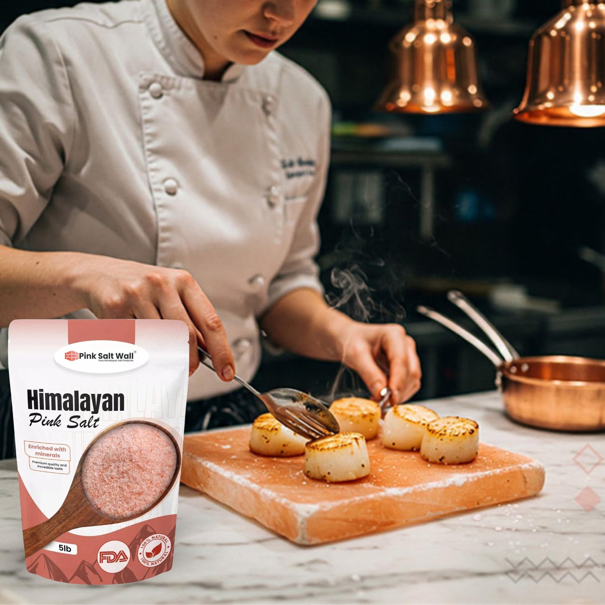 5 lbs Himalayan Pink Salt Fine Grain 100% Natural Hand-Mined Unrefined Pink Salt, Triple Spring Water Washed, Pure Flavor, 80+ Minerals.