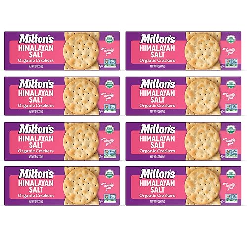 Milton's Organic Crackers, Himalayan Salt - Certified Organic, Non-GMO Project Verified, Kosher, Made With Real Pink Himalayan Salt, Great