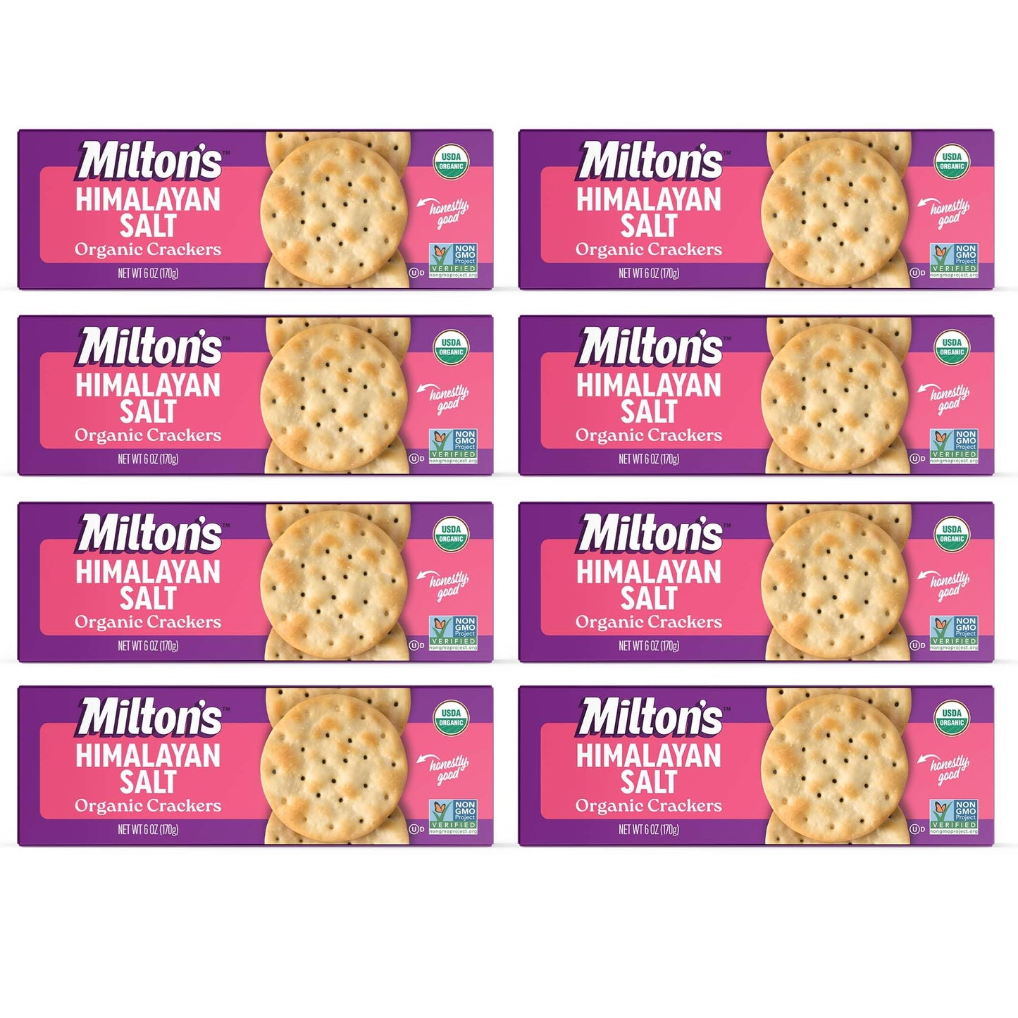 Milton's Organic Crackers, Himalayan Salt - Certified Organic, Non-GMO Project Verified, Kosher, Made With Real Pink Himalayan Salt, Great