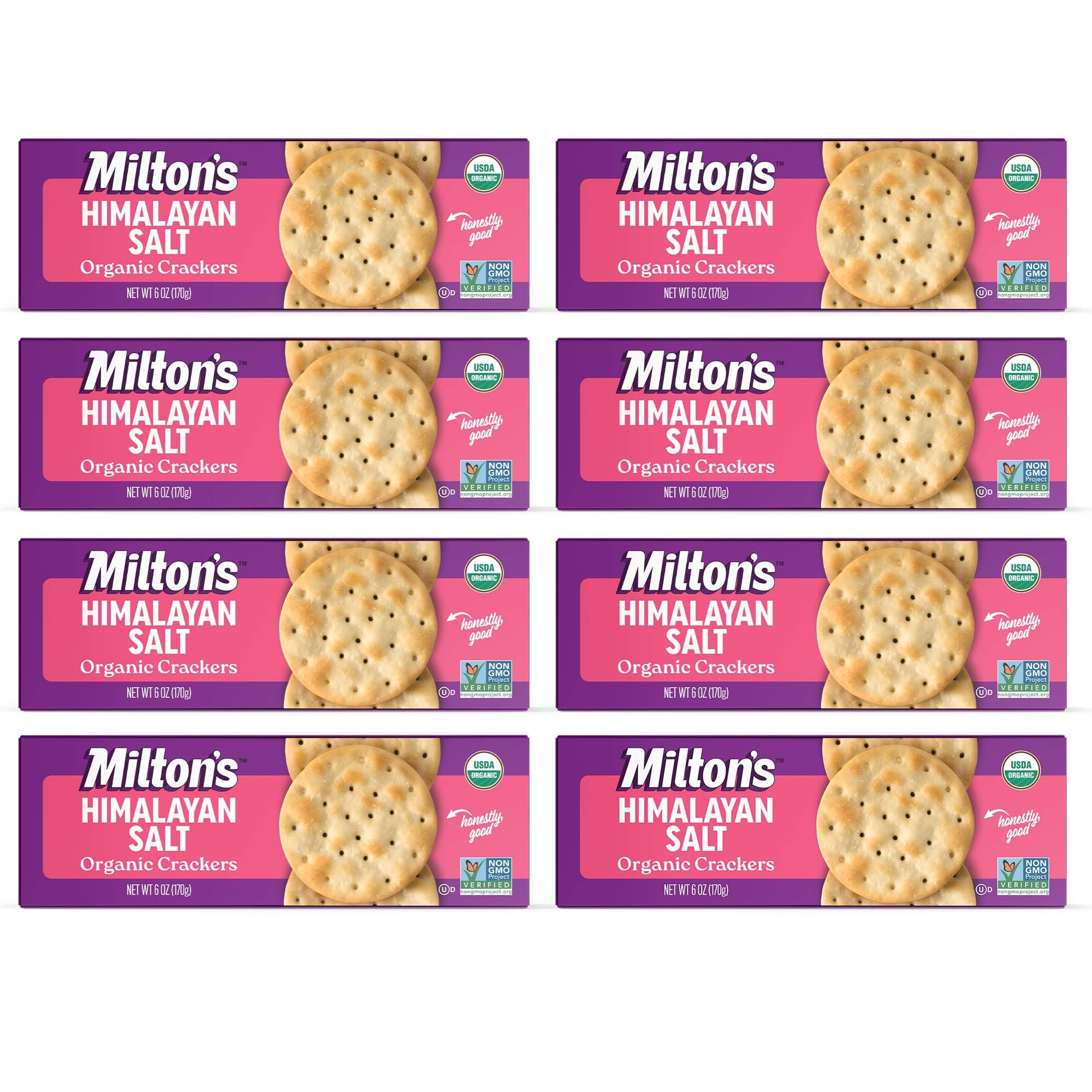 Milton's Organic Crackers, Himalayan Salt - Certified Organic, Non-GMO Project Verified, Kosher, Made With Real Pink Himalayan Salt, Great