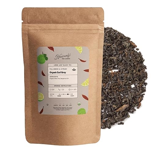 Heavenly Tea Leaves Organic Earl Grey, Loose Leaf Black Tea, 4 Oz. (Approx. 50 Cups) - Strong, Full Bodied, Brisk, Great For Hot Or Iced Tea
