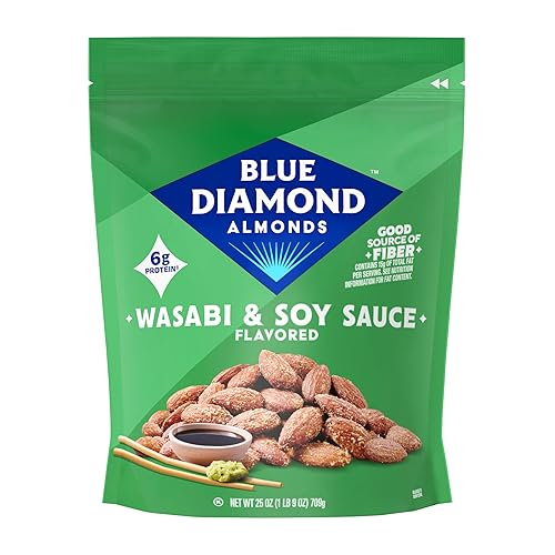 Blue Diamond Almonds, Bold Wasabi & Soy Sauce Flavored Snack Nuts, Bulk Bag, Pantry Staple, GMO-Free, Great for Parties, Lunch, Events, Holiday