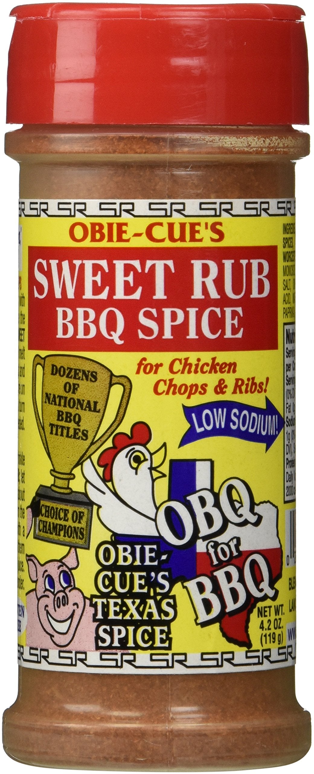 Obie-Cue's Sweet Rub BBQ Spice for Chicken, Chops & Ribs (4.2 oz)