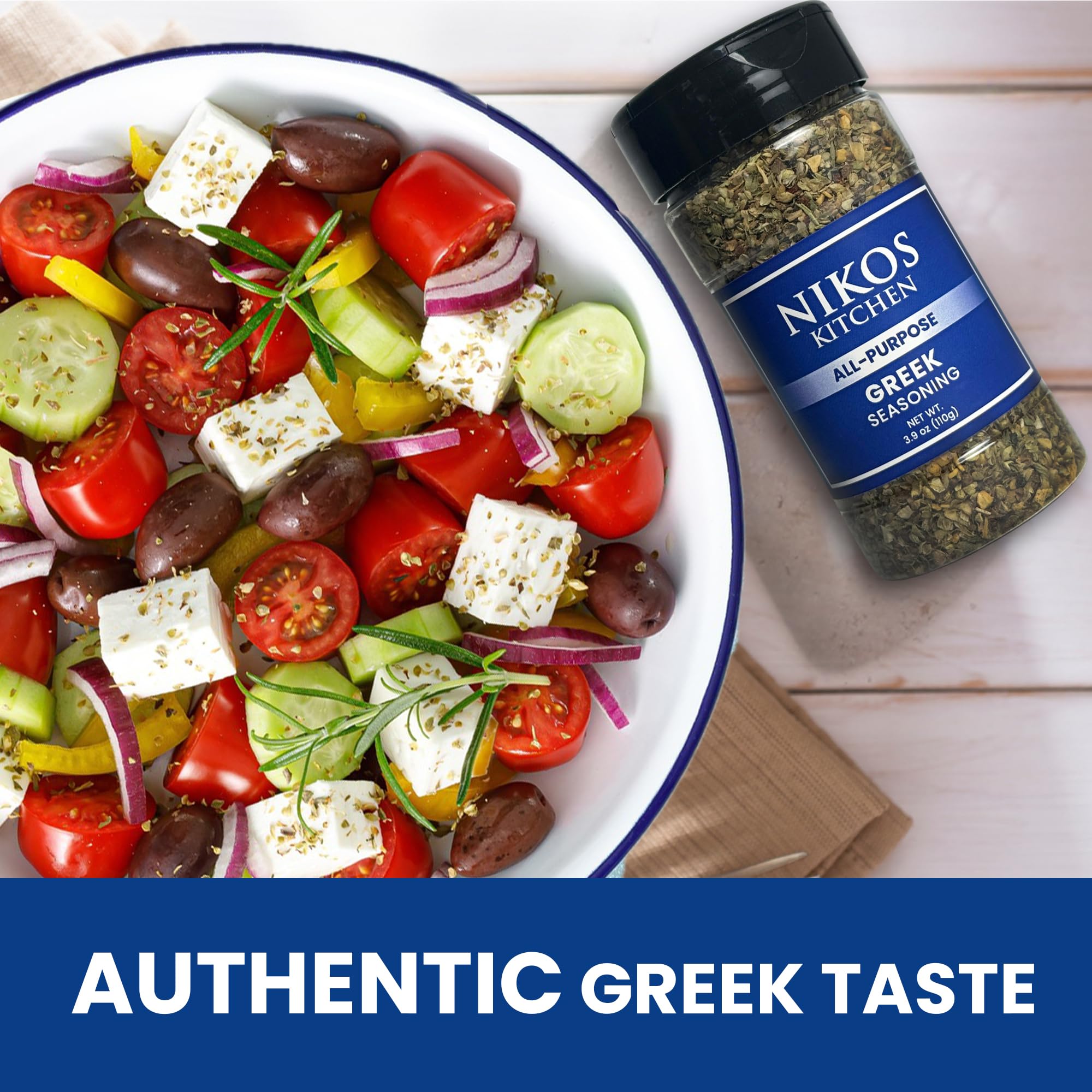 Nikos Kitchen All Purpose Greek Seasoning Blend - Mediterranean Spice Mix for Chicken, Lamb, Gyro, Greek Salad, Potatoes, Fish and Vegetables - NO MSG