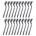 Sunmns 20 Pieces Mini Handle Stainless Steel Wire Bristles Brush Set for Cleaning Welding Slag, Stain and Rust (Silvery)