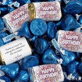 124 Pcs Birthday Candy Party Favors Miniatures Chocolate & Dark Blue Kisses (1.52 lbs, Approx. 124 Pcs)