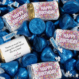 124 Pcs Birthday Candy Party Favors Miniatures Chocolate & Dark Blue Kisses (1.52 lbs, Approx. 124 Pcs)