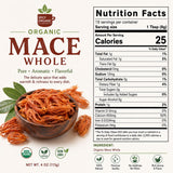 SPICY ORGANIC Mace Whole (Javantri) - 16 oz (454 g), USDA Certified Organic Mace Spice, 100% Raw, Non-GMO, Vegan, Gluten-Free - Enhance Dishes
