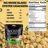 Wicked Minis Soup & Oyster Crackers - Saltine & Salted Flavored Mini Puffed Soup, Savory Snacking Mix, Seasoned Croutons Salad Toppers, Crackers