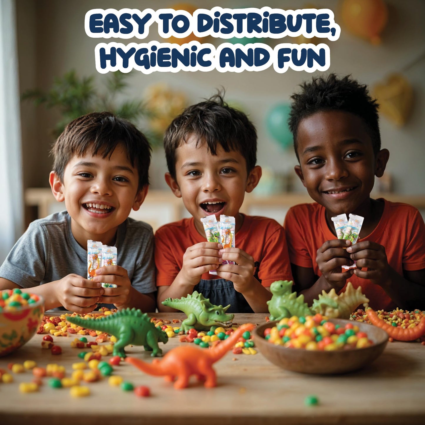 50 Dinosaur Candy Bracelets with Dinosaur Pendants, Dino-lover Candy Jewelry, Ideal for Dino Party Favors and Goodie Bags, Bulk Pack by 4YoreElves