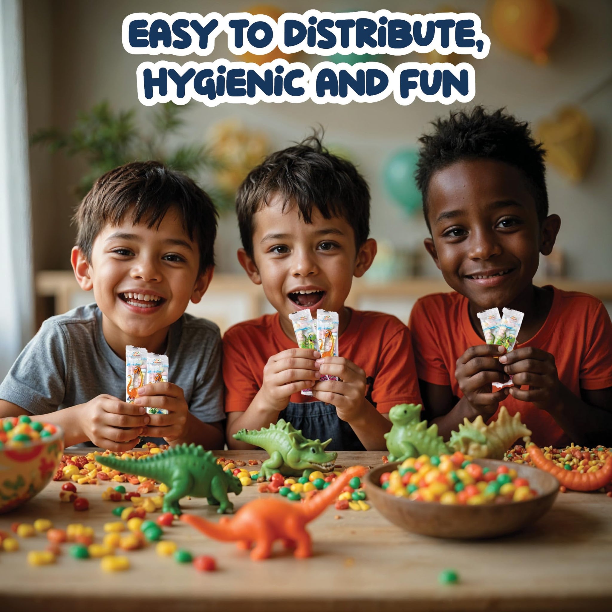 50 Dinosaur Candy Bracelets with Dinosaur Pendants, Dino-lover Candy Jewelry, Ideal for Dino Party Favors and Goodie Bags, Bulk Pack by 4YoreElves