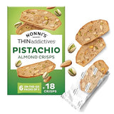 Nonni's THINaddictives Almond Thin Cookies, Pistachio Almond Biscotti, Sweet Crunchy & Chewy, Individually Wrapped, Kosher Snack, Perfect with Coffee
