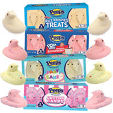 Dessert Peeps Marshmallows Assortment, Cotton Candy, Rice Krispies, Party Cake, and Strawberry Flavors, Easter Basket Stuffer Candy, 5 Count Sleeves
