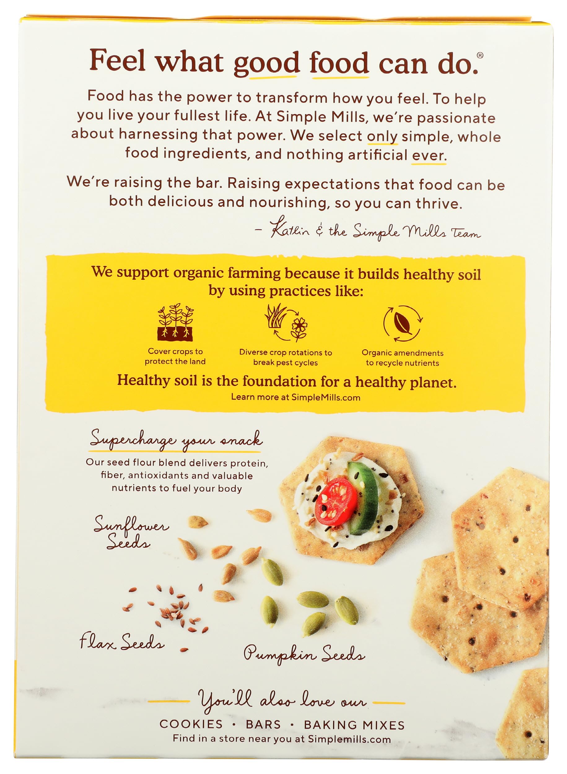 Simple Mills Organic Seed Crackers, Everything, Gluten Free, Flax Seed, Sunflower Seeds, Corn Free, Low-Calorie Snacks, Plant Based, Nutrient Dense