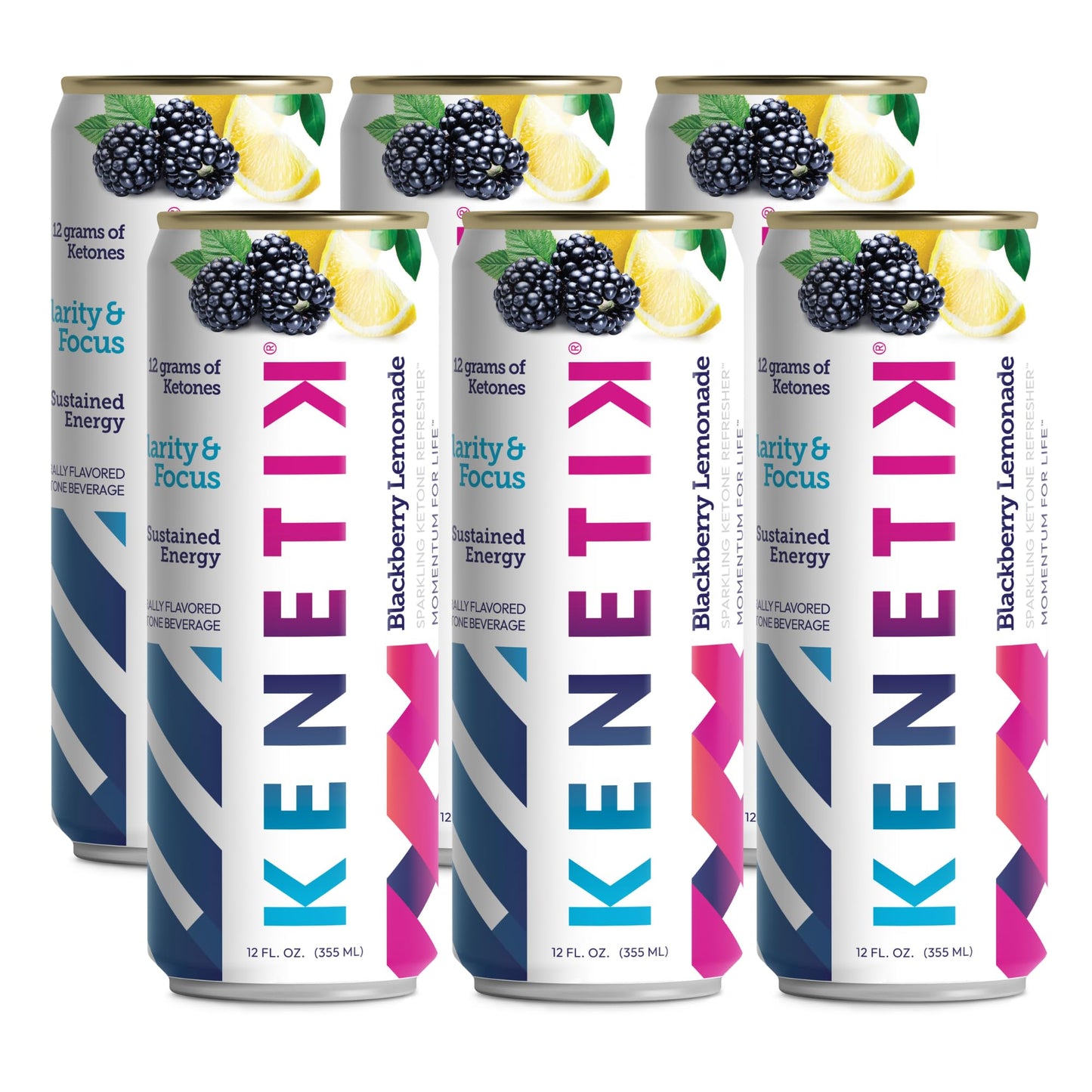 Kenetik Ketone Focus Drink - Plant-Based D-BHB Bioidentical Ketones for Caffeine-Free Focus & Steady Mental Clarity - Zero Sugar, Nootropic Brain Fuel