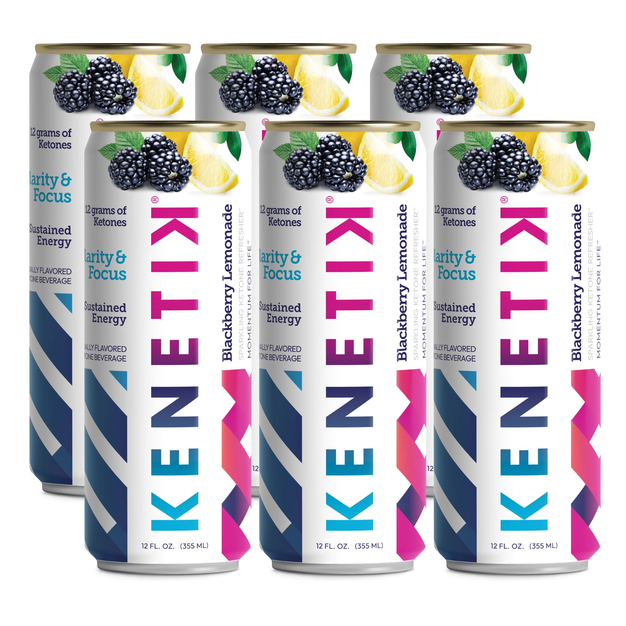Kenetik Ketone Focus Drink - Plant-Based D-BHB Bioidentical Ketones for Caffeine-Free Focus & Steady Mental Clarity - Zero Sugar, Nootropic Brain Fuel