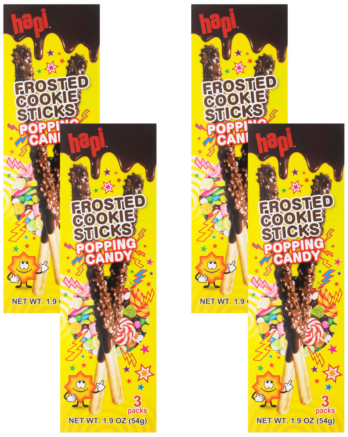 Hapi Frosted Cookie Sticks Popping Candy 1.9 Oz (pack of 4)
