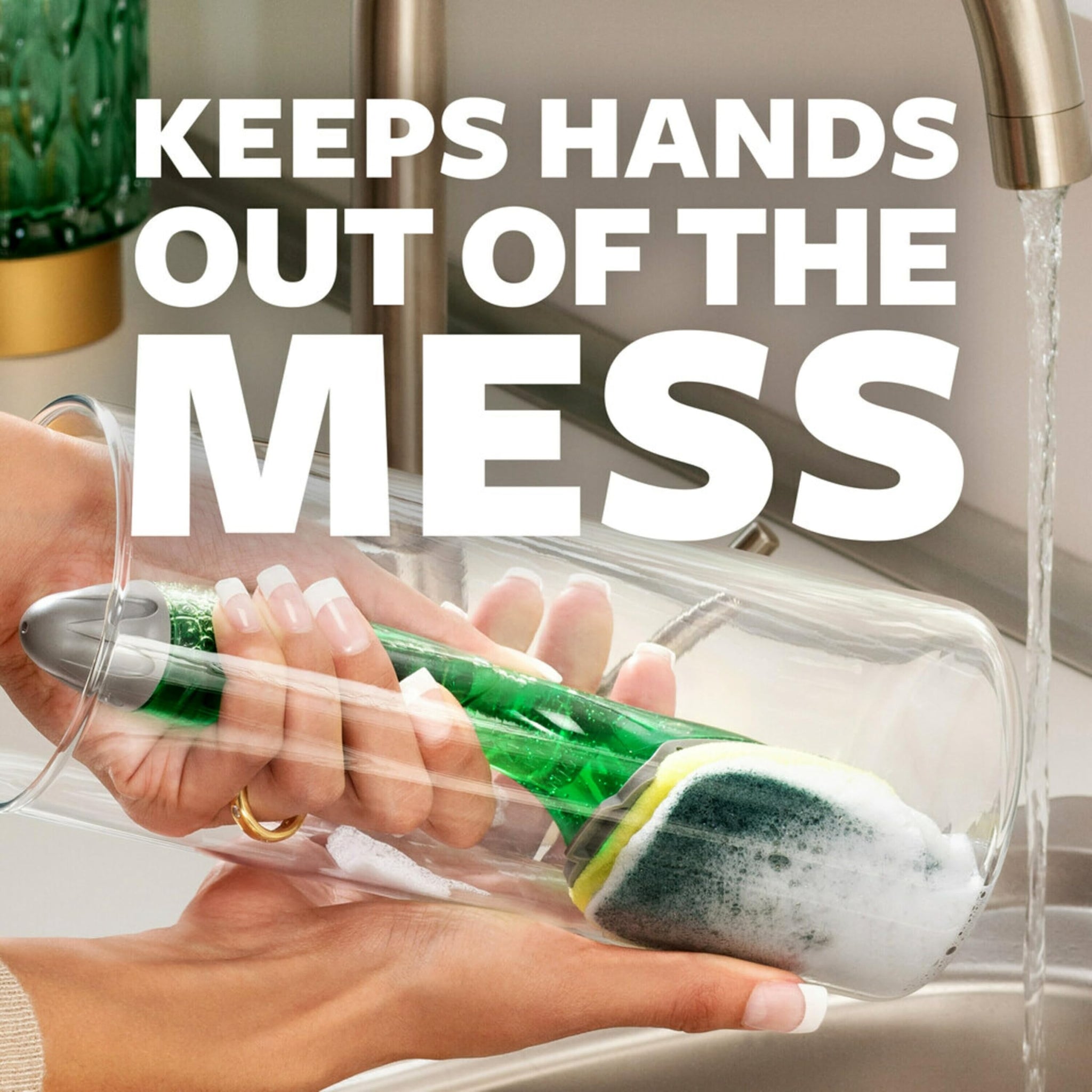 Scotch-Brite Heavy Duty Dishwand Kit, Includes 1 Wand & 2 Refill Pads, Keep Hands Out of the Mess