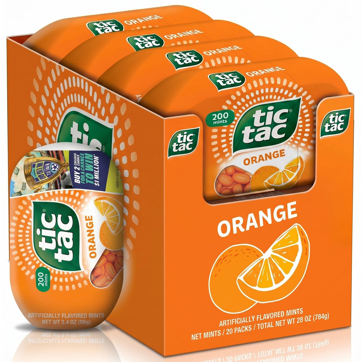 Tic Tac, Orange Mints, On-The-Go Refreshment, 3.4 Oz, 8 Count