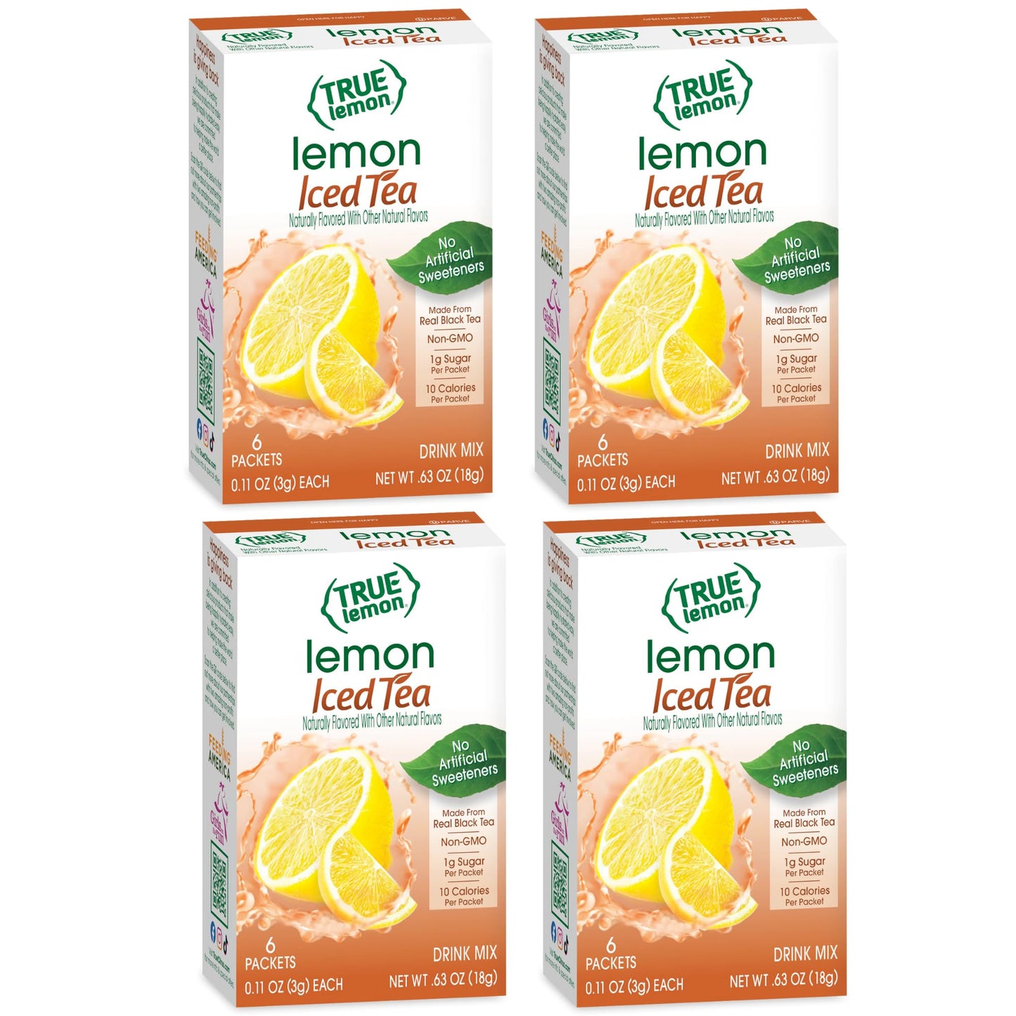 LEMON ICED TEA MIX by TRUE LEMON | Instant Powdered Drink Packets That Quench YOUR Thirst, Mouth Watering True Citrus LEMON (ICED TEA), 6 Count (Pack