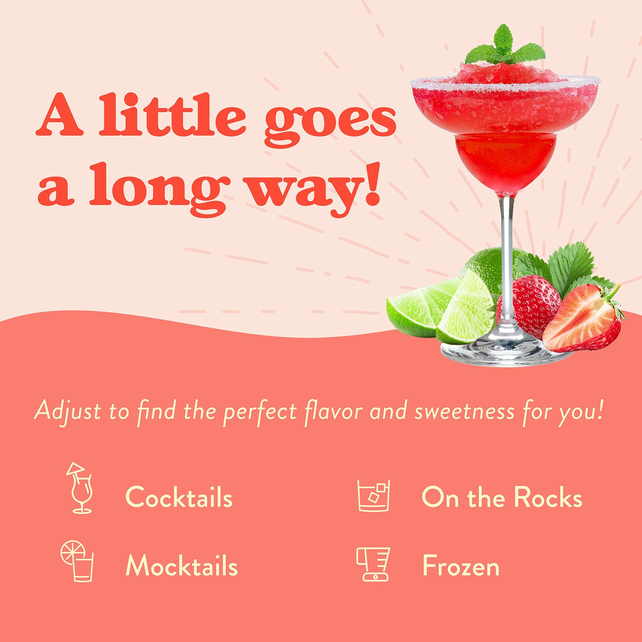 Jordan's Skinny Mixes Sugar Free Strawberry Key Lime Margarita Mix, Flavored Cocktail Mixer for Drinks, Marg Drink Flavoring for Cocktails