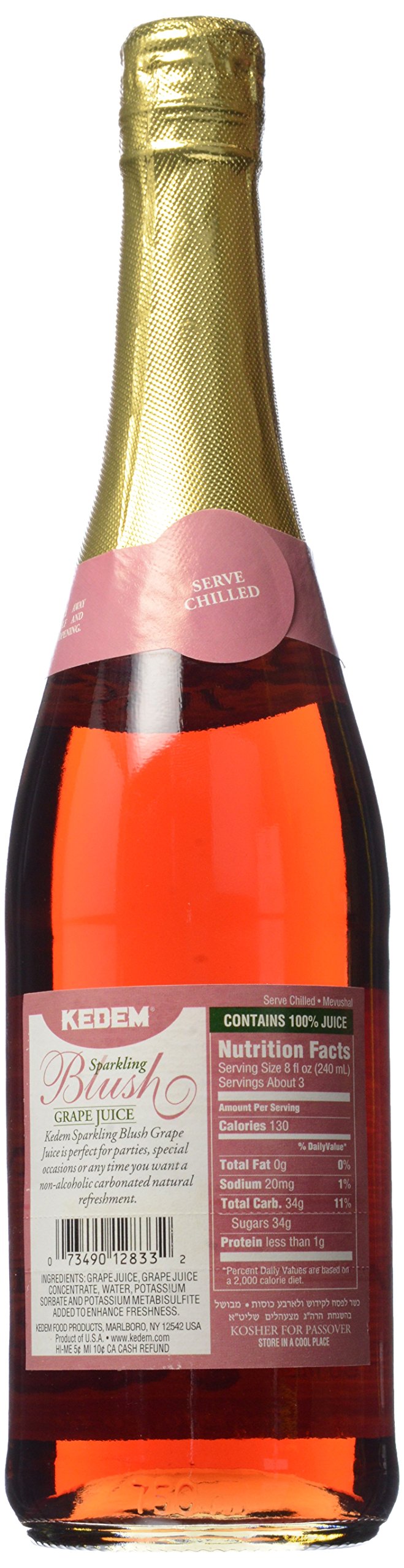 KEDEM JUICE BLUSH SPARKLING, 25.4 FO, PK- 12