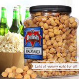 Honey Roasted Macadamia by It's Delish, 2.6 LBS Reusable Jumbo Container | Gourmet Macadamia Nuts in Honey Sugar Coating, Sweet & Heart Healthy Salted