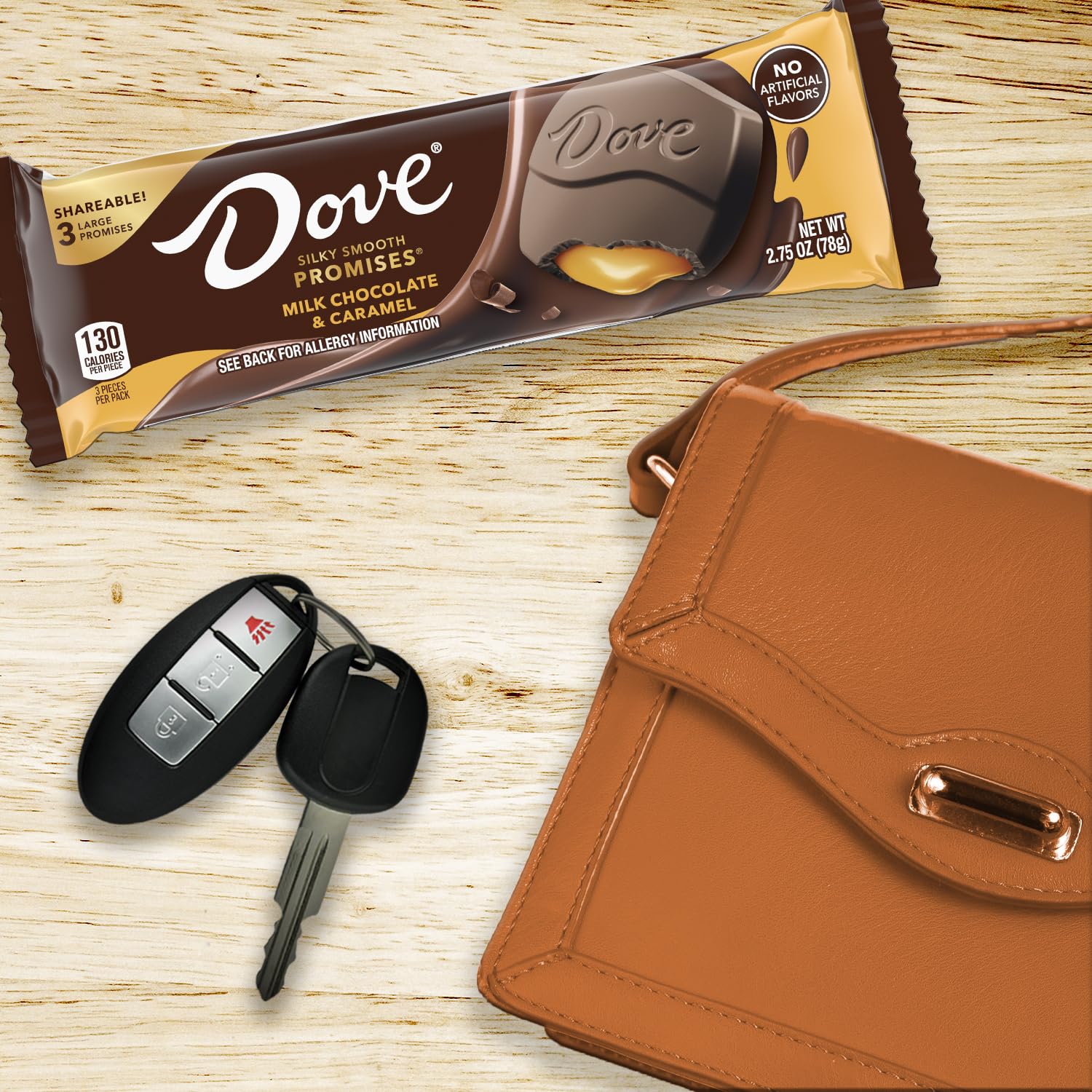 DOVE PROMISES Chocolate Large Promises, Milk Chocolate Caramel Candy, 2.75oz Bars (Candy Bulk Pack of 20)