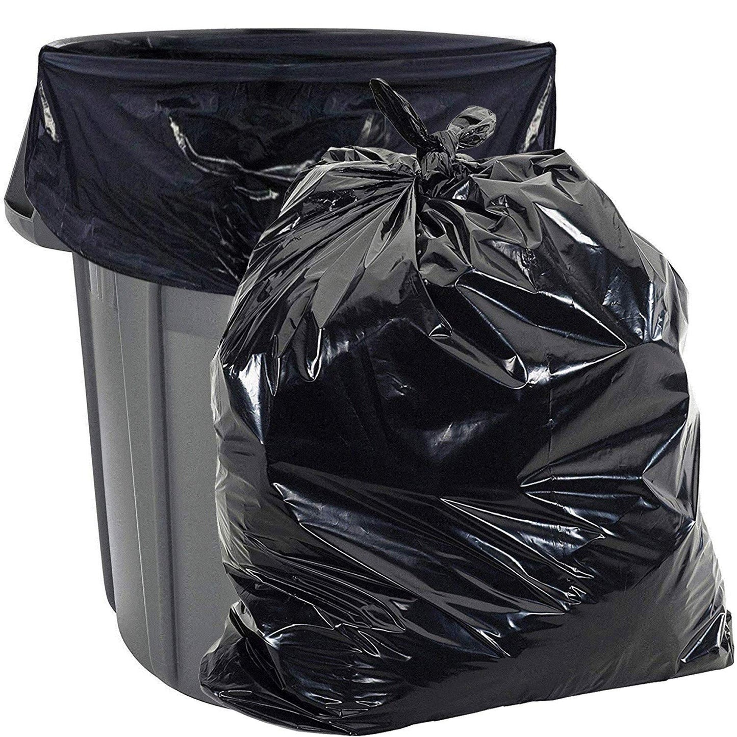 Aluf Plastics 45 Gallon 2.3 MIL Black Heavy Duty Garbage Trash Bags - 40" x 46" - Pack of 100 - For Contractor, Industrial, Institutional