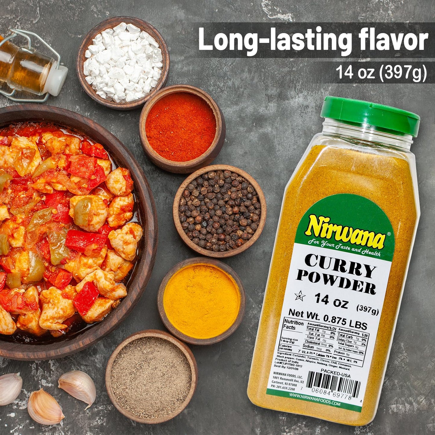 Premium Curry Powder - Gluten-Free, Vegan, and Non-GMO - Perfect for Cooking with Chicken, Shrimp, Tofu, and Vegetables - Adds Flavor to Soups