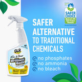 CLR Brands® Brilliant Bath Foaming Bathroom Cleaner Spray Free & Clear, No Added Dyes or Fragrances, Soap Scum and Hard Water Stain Remover, Use on