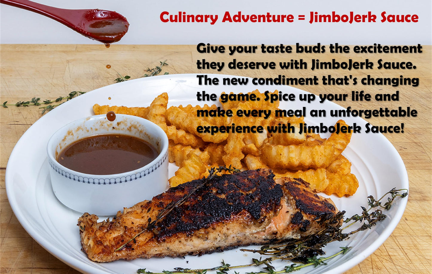 JIMBOJERK Caribbean Jerk Sauce.8oz.Your Beef. Chicken, Seafood, Pork, Vegetables & Favorite Foods Will Thank You For It. Enhance Your