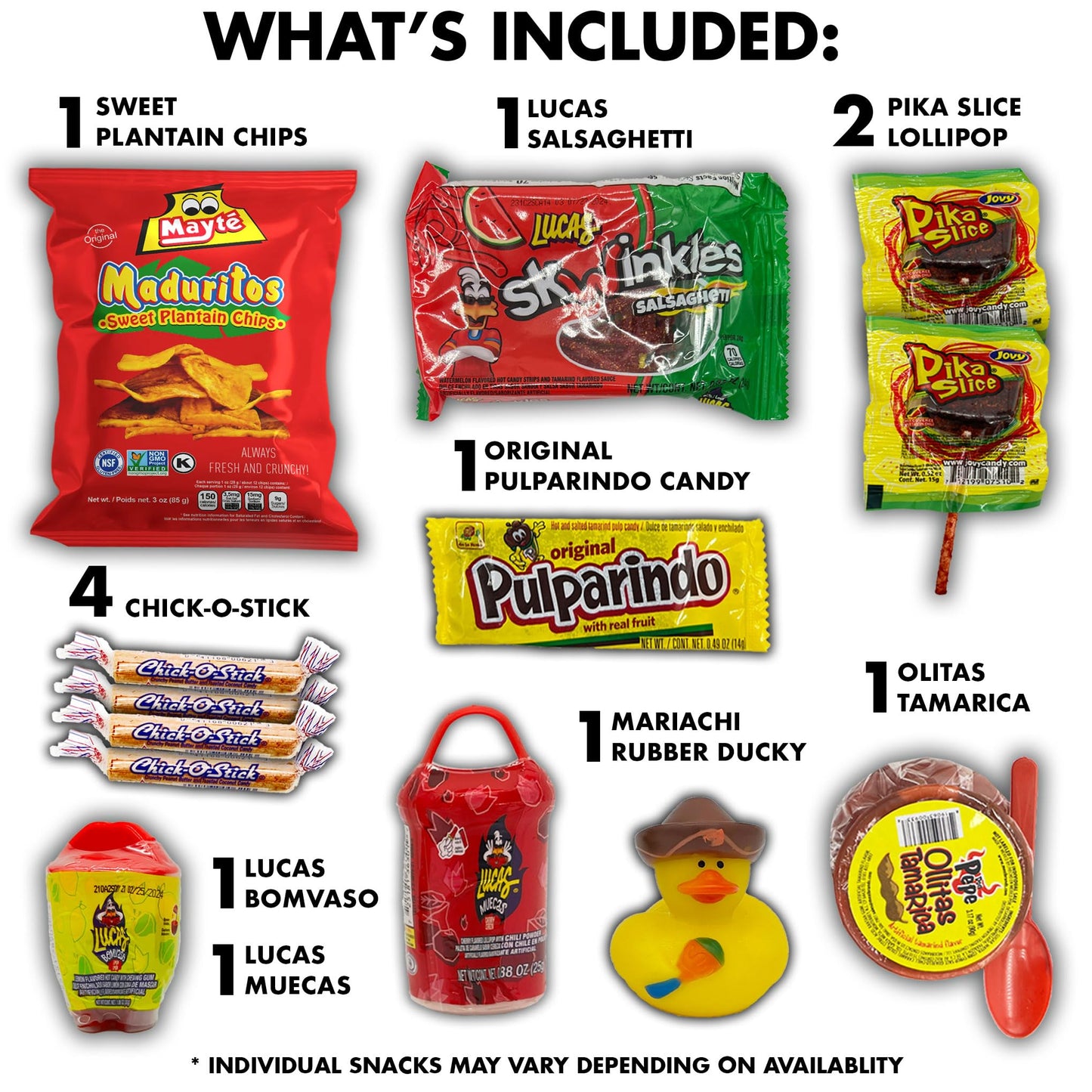 Fun Flavors Box Cinco de Mayo Mexican Candy 28 Count Fiesta Gift Bag with Surprise Rubber Duck