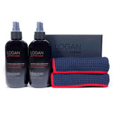 Logan Active Clean Refreshing Yoga Mat & Equipment Surface Cleaner and High-Performance Microfiber Waffle Towel Quad Pack - Alcohol-Free
