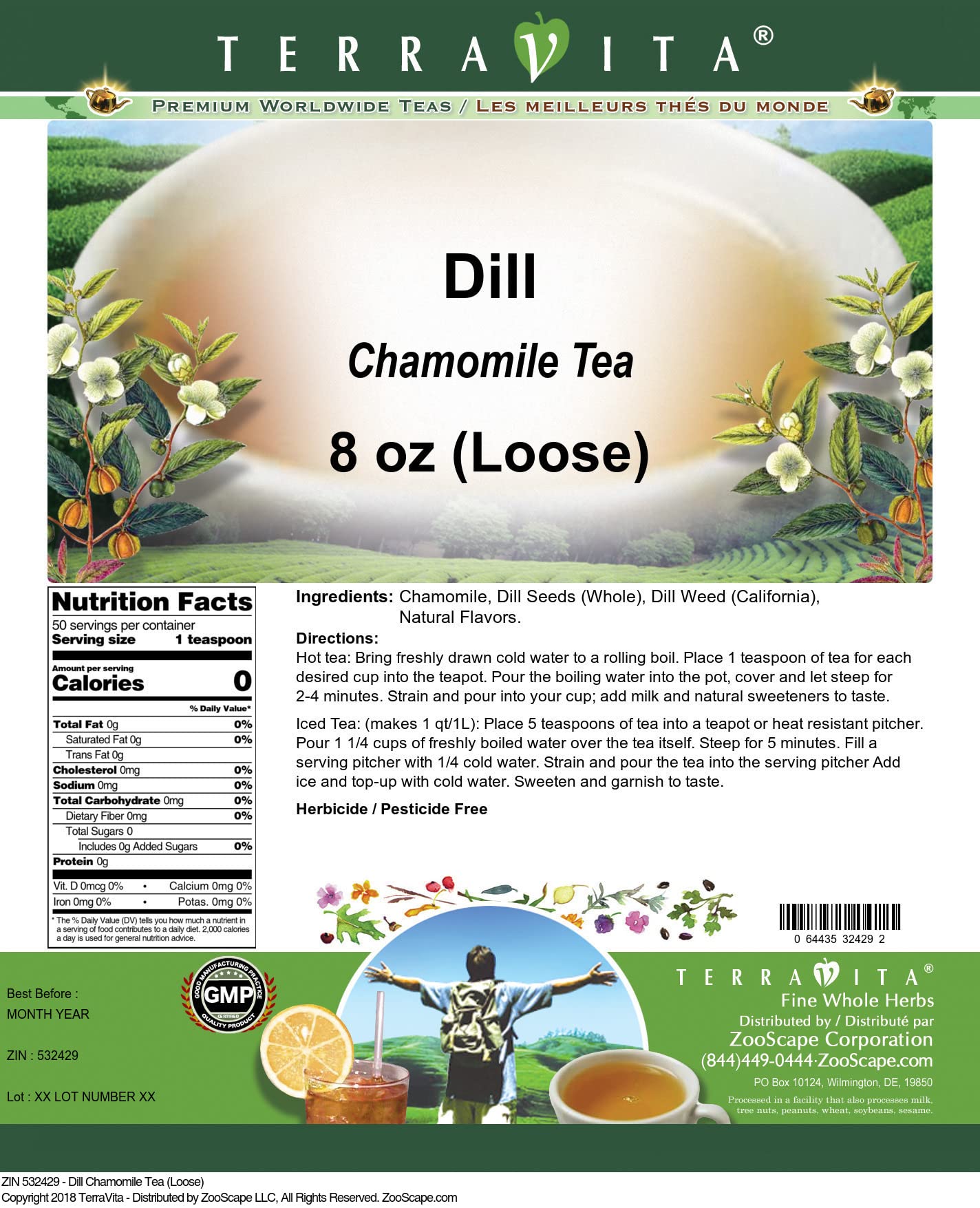 Dill Chamomile Tea (Loose) (8 oz, ZIN: 532429)