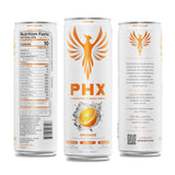 PHX Hydration Energy Drink - 700mg Electrolytes, 200mg Natural Green Tea Caffeine, 100% Daily Value 8 Essential Vitamins - 12 oz Cans (12 Pack) (12