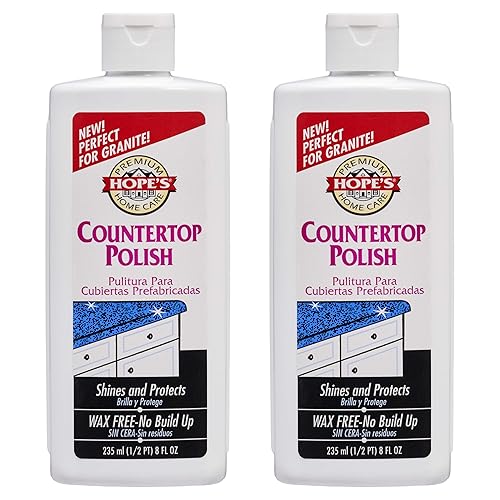 HOPE'S Countertop Restoration Polish, Streak-Free Kitchen Counter Cleaner, No Buildup on Countertops, Quartz, Marble, Corian, Composite, and Granite