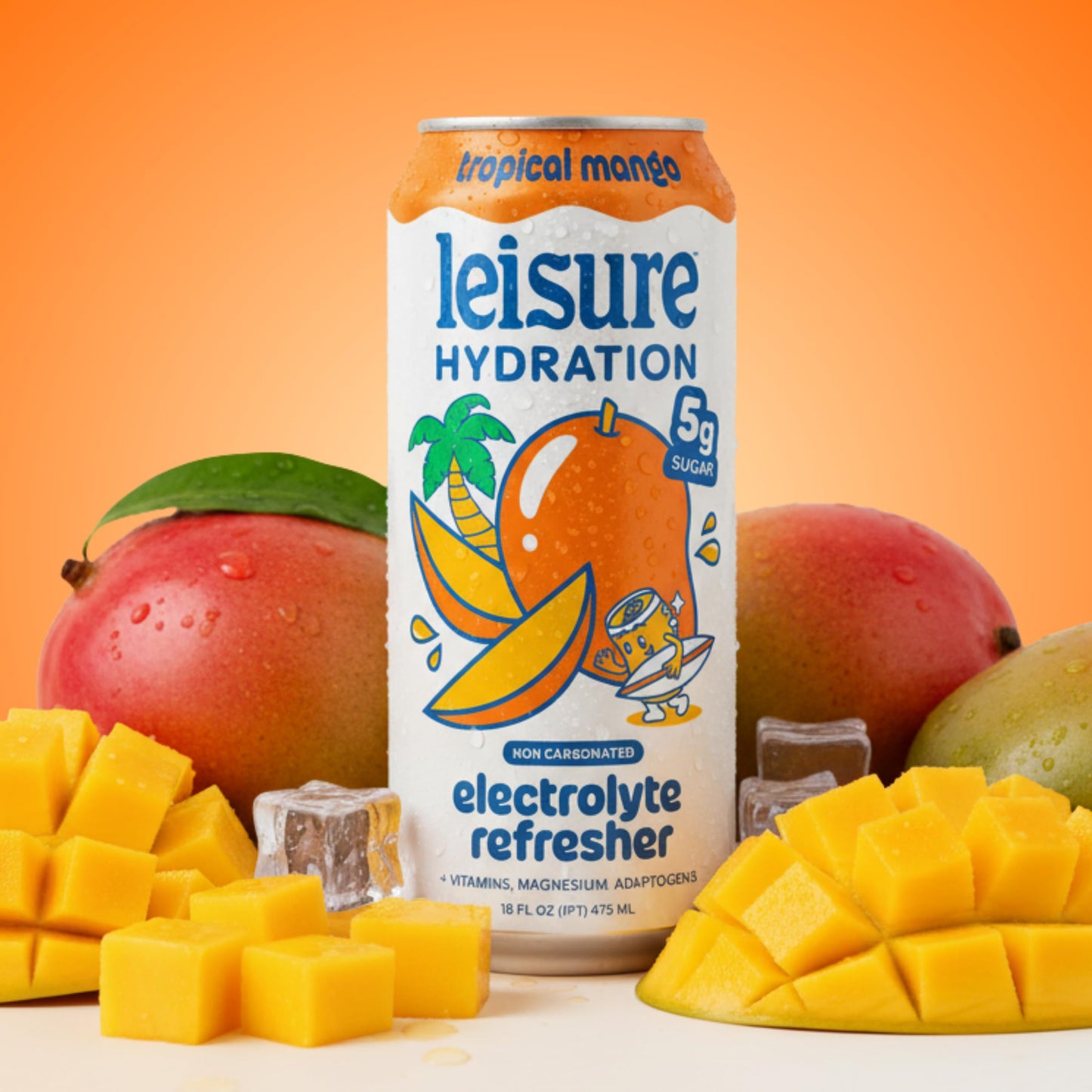 Leisure Hydration Non-Carbonated Electrolyte Refresher, Tropical Mango Flavor - Low Sugar Nutrient Enhanced Water Beverage - Get The Best Hydration